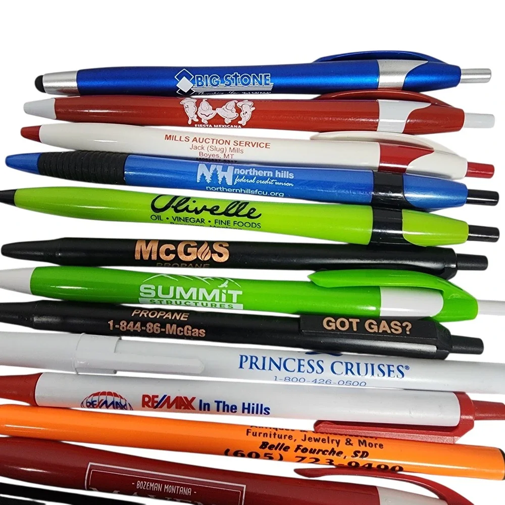 Lot of 60+ Assorted Promotional Pens Commerical‎ Bank, church, auto, cruise